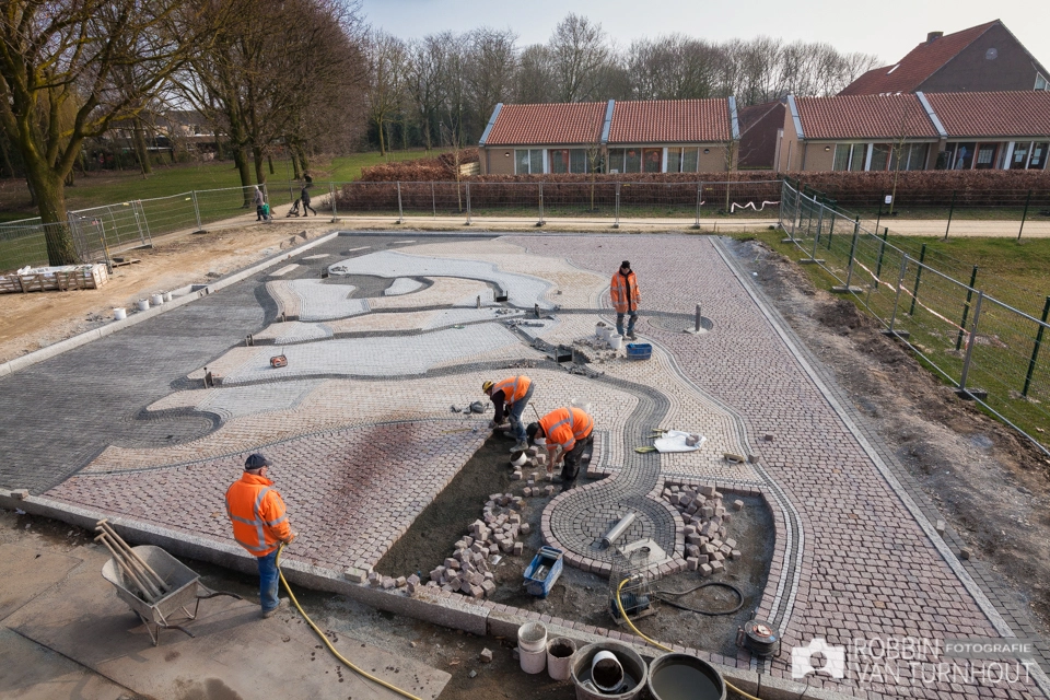 overzicht van de bestraling Lockhorstpark Didam