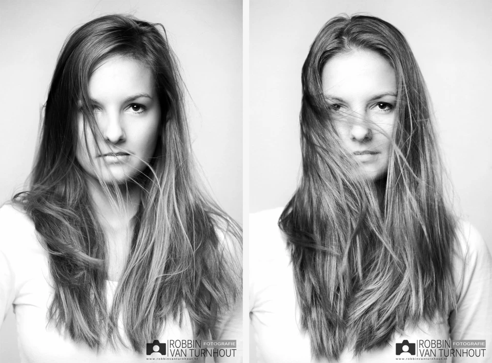 zwart-wit portret, Roxanne, fotostudio