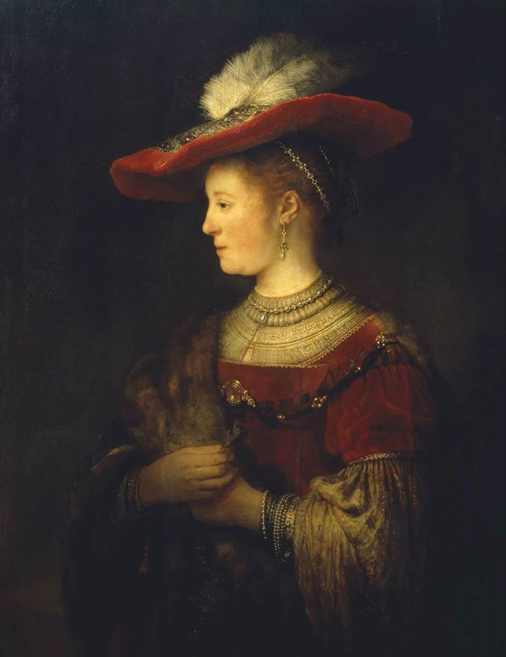 portret Saskia door Rembrandt van Rijn