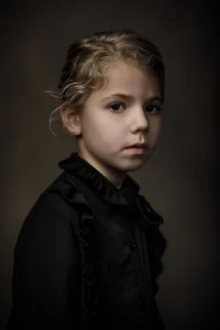 portretfoto van een meisje met Rembrandtlicht